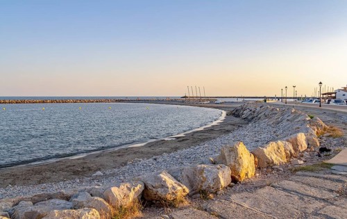 Coastal scenery at Saintes-Maries-de-la-Mer, the capital of the camargue in the south of France