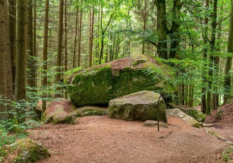 Impression at the idyllic nature reserve named Hoelle in the Bavarian Forestin Southern Germany at