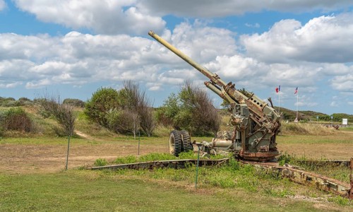 Cannon at Utah Beach which was one of the five areas of the Allied invasion of German-occupied