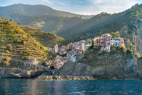 Scenery around Manarola, a small town at a coastal area named Cinque Terre in Liguria, located in