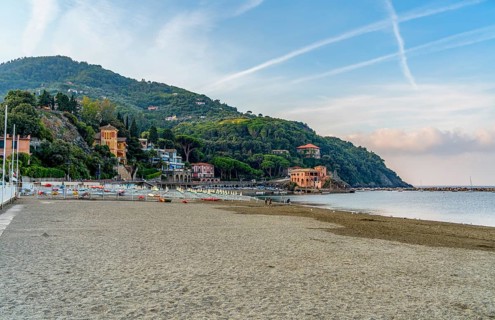 Scenery around Levanto, a small town at a coastal area in the province of La Spezia in Liguria,
