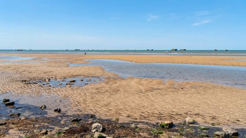 Scenery at Gold beach near Arromanches-les-Bains which was one of the five areas of the Allied