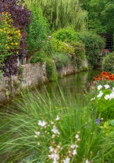 Scenery around river Veules in Veules-les-Roses, a commune in the Seine-Maritime department in the