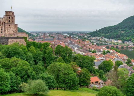 Aerial view of Heidelberg in Germany at summer time
