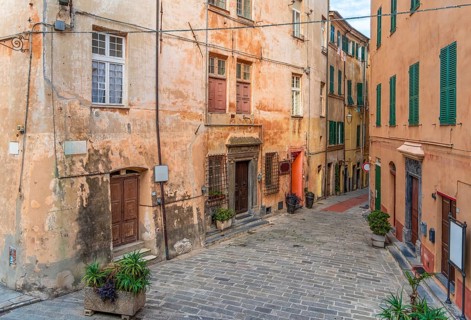Impression of Porto Maurizio in Oneglia, a former town in northern Italy on the Ligurian coast, in