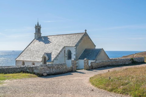Chapel Saint-They at Pointe du Van, a promontory in Brittany, France