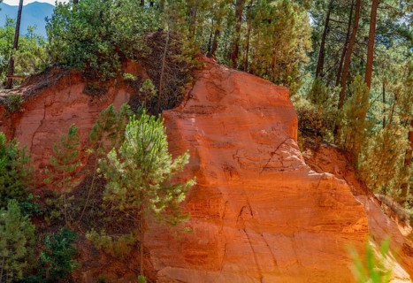 Impression around the Ochre Path near Roussillon, a commune in the Vaucluse department of the