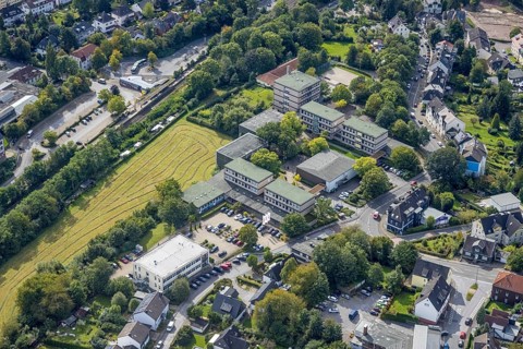Aerial photo, Städt. Realschule SRG in Gevelsberg, Ruhr area, North Rhine-Westphalia, Germany,
