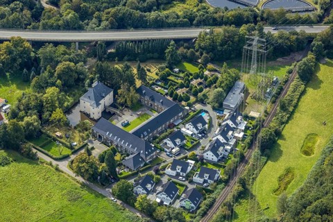 Aerial view, Gut Rocholz in the district of Berge in Gevelsberg, Ruhr area, North Rhine-Westphalia,