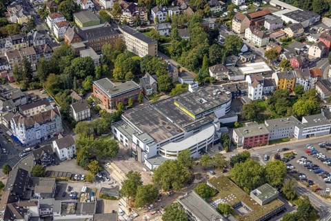 Aerial view, Kaufland supermarket in the district Haufe in Gevelsberg, Ruhr area, North