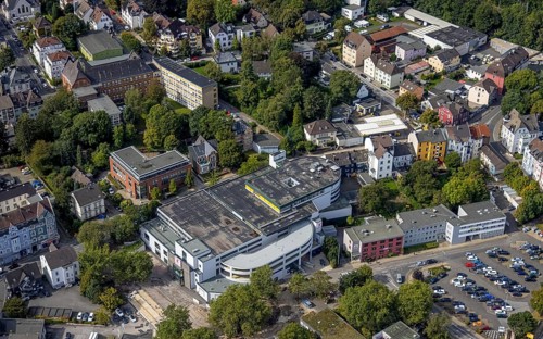 Aerial view, Kaufland supermarket in the district Haufe in Gevelsberg, Ruhr area, North