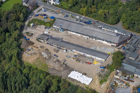 Aerial view, site of the Friedrich Hünninghaus drop forge on Haßlinghauser Straße in the Sauerbruch