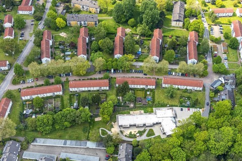 Aerial view, SKF Kindergarten Oase, Butendorf, Gladbeck, Ruhr area, North Rhine-Westphalia,