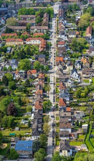 Aerial view, residential area Erlenstraße in Zweckel, Gladbeck, Ruhr area, North Rhine-Westphalia,