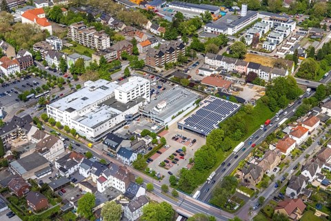 Aerial photo, construction site Glückauf-Center, planned refurbishment and renovation, Gladbeck,