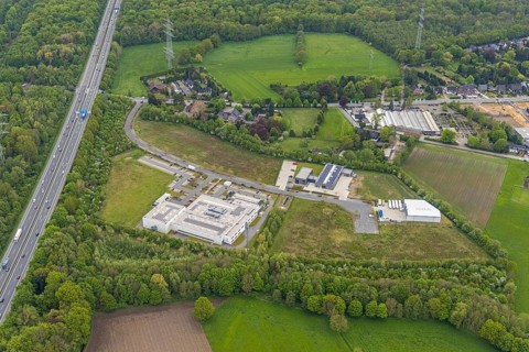 Aerial view, industrial estate Heinrich-Hertz-Straße, Lenord und Baür Werk 2, Rentfort, Gladbeck,