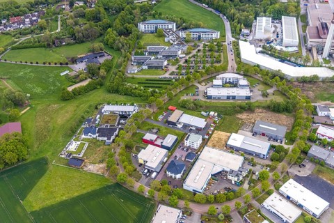 Aerial view, IWG Innovationszentrum Wiesenbusch Gladbeck, Gewerbepark Am Wiesenbusch, Rentfort,