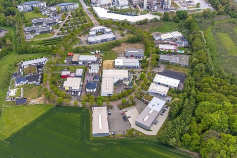 Aerial view, IWG Innovationszentrum Wiesenbusch Gladbeck, Gewerbepark Am Wiesenbusch, Rentfort,