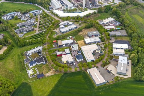 Aerial view, IWG Innovationszentrum Wiesenbusch Gladbeck, Gewerbepark Am Wiesenbusch, Rentfort,
