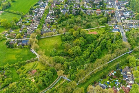 Aerial view, potential new development area at Johowstraße, Rentfort, Gladbeck, Ruhr area, North