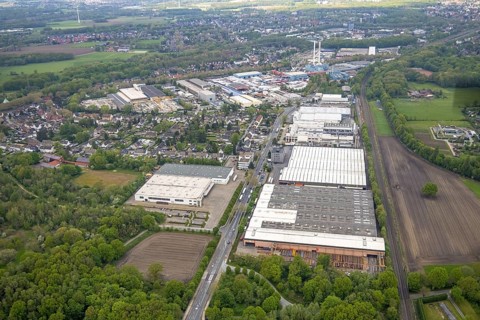 Aerial view, industrial park Ellinghorst, Beisenstraße, Bottroper Straße, Ellinghorst, Gladbeck,