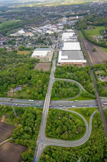 Aerial view, industrial park Ellinghorst, Beisenstraße, Bottroper Straße, motorway junction