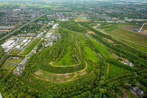 Aerial photograph, Moltke spoil tip, Natroper Feld nature reserve, Brauck, Gladbeck, Ruhr area,