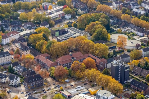 Aerial photography, Gladbeck police, Wittringer Schule and Werner-von-Siemens-Realschule as well as