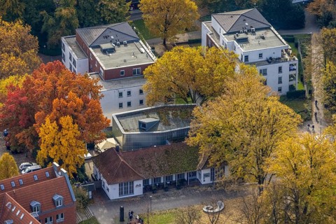 Aerial view, Neue Galerie Gladbeck in Gladbeck, Ruhr area, North Rhine-Westphalia, Germany, DE,