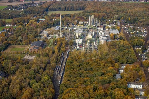 Aerial view, Ineos Phenol chemical plant in the district of Zweckel in Gladbeck, Ruhr area, North