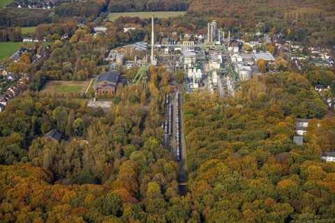Aerial view, Ineos Phenol chemical plant in the district of Zweckel in Gladbeck, Ruhr area, North