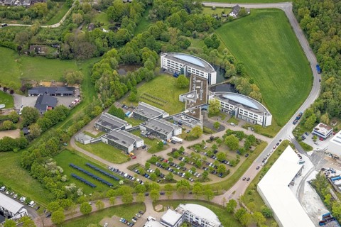 Aerial view, IWG Innovationszentrum Wiesenbusch Gladbeck, Gewerbepark Am Wiesenbusch, Rentfort,