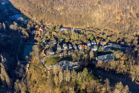 Aerial photograph, LWL-Freilichtmuseum Hagen, Eilpe, Hagen, Ruhr area, North Rhine-Westphalia,
