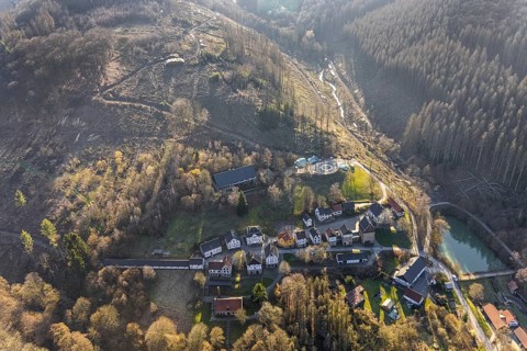 Aerial photograph, LWL-Freilichtmuseum Hagen, Eilpe, Hagen, Ruhr area, North Rhine-Westphalia,