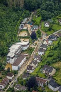 Aerial photo, Lennehochwasser, Hohenlimburg, Hagen, Ruhr area, North Rhine-Westphalia, Germany, DE,