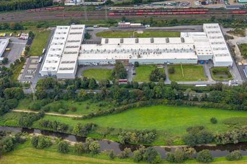 Aerial view, factory premises C.D. Wälzholz Werk KAbel in the industrial area Lennetal in the