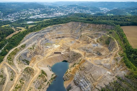 Aerial view, Donnerkuhle quarry Hagen Halden in the district Lennetal in Hagen, Ruhr area, North