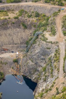 Aerial view, Donnerkuhle quarry Hagen Halden in the district Lennetal in Hagen, Ruhr area, North