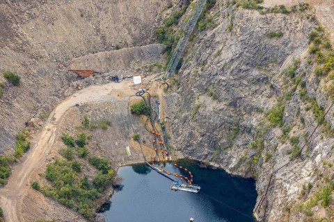 Aerial view, Donnerkuhle quarry Hagen Halden in the district Lennetal in Hagen, Ruhr area, North