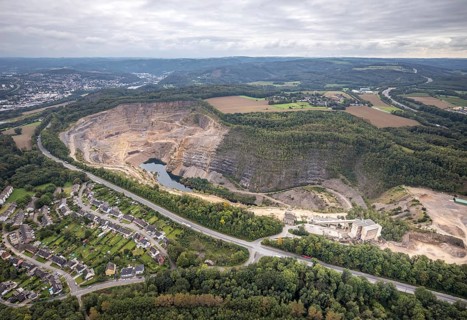 Aerial view, Donnerkuhle quarry Hagen Halden in the district Lennetal in Hagen, Ruhr area, North