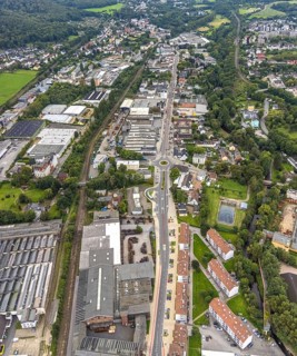 Aerial view, shopping centre and commercial area Enneper Straße and Hagener Straße in the district