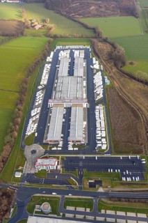 Aerial view DPD Hamm with DPD depot 0159 in Hamm, Ruhr area, North Rhine-Westphalia, Germany, DE,