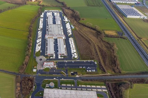Aerial photo of DPD Hamm with DPD depot 0159 in Hamm, Ruhr area, North Rhine-Westphalia, Germany