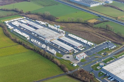 Aerial photo of DPD Hamm with DPD depot 0159 in Hamm, Ruhr area, North Rhine-Westphalia, Germany