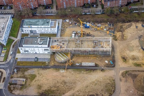 Building area Paracelsuspark with innovation centre, SCI:Q Science Quarter Hamm, Bad Hamm, Hamm,