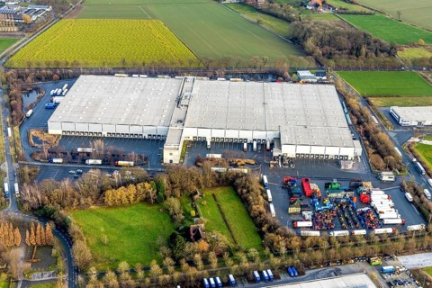 Aerial view southern extension of Rhynern industrial estate in Hamm, Ruhr area, North