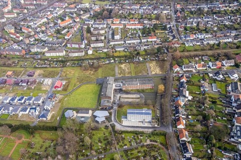 Aerial view of the new development area Am Beisenkamp between Beisenkamp-Gymnasium and