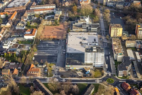 Aerial view Rathauscenter and Kommunales Jobcenter Hamm AöR in Hamm, Ruhr area, North