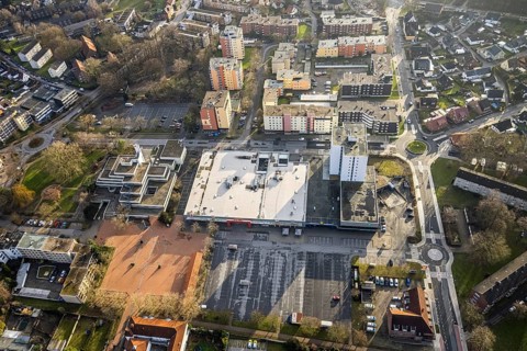 Aerial view Rathauscenter and Kommunales Jobcenter Hamm AöR in Hamm, Ruhr area, North