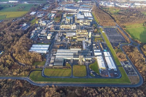 Aerial view DuPont and DuBay Polymer GmbH in the district of Uentrop in Hamm, Ruhr area, North